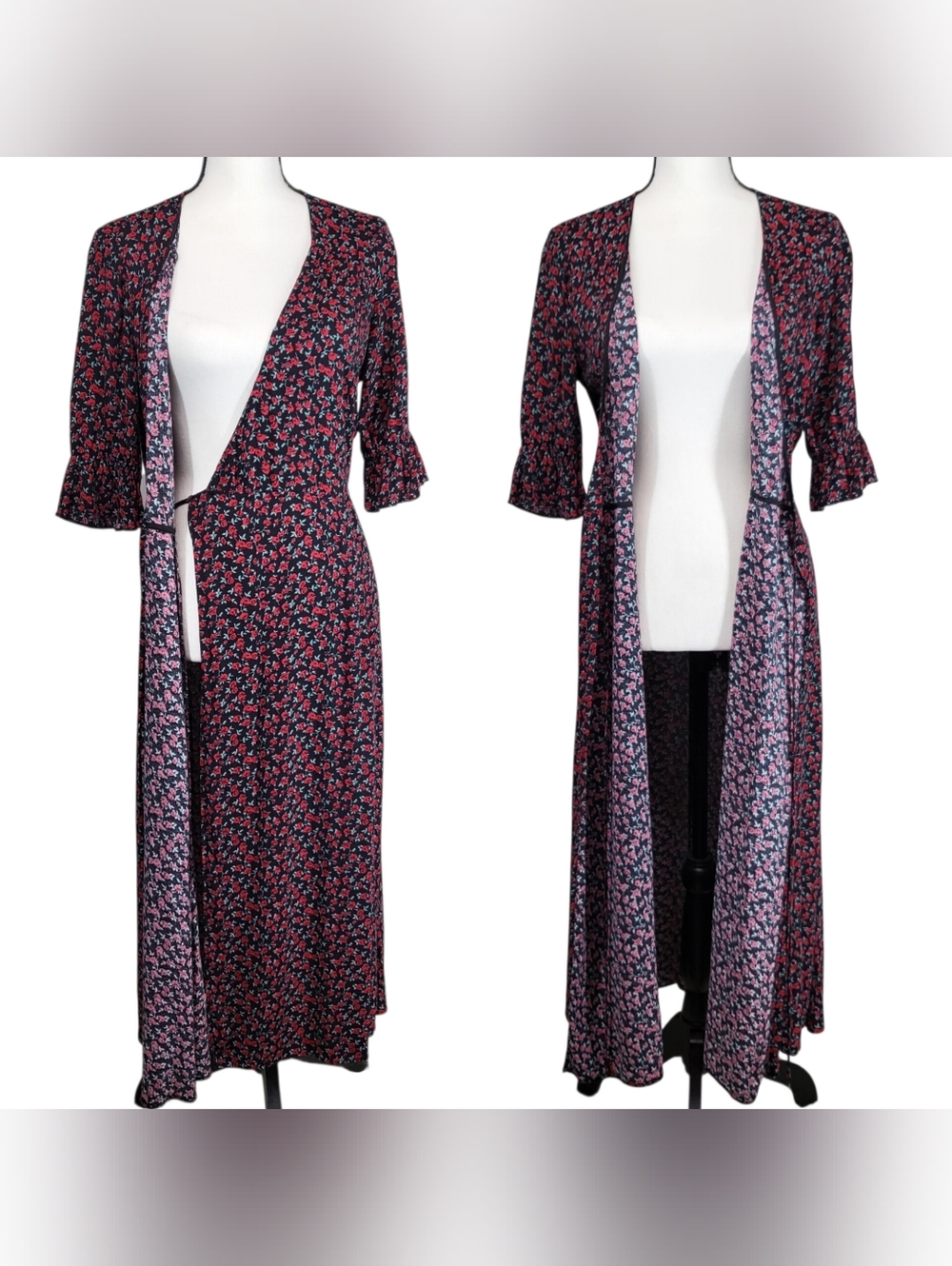 Reformation Judith Mabel Ditsy Floral Maxi Wrap Dress Viscose Size M - Picture 8 of 15